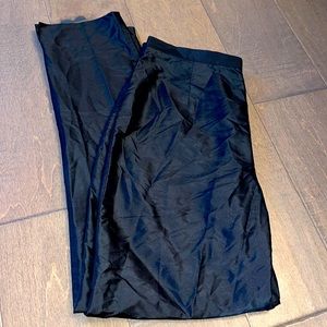 100% Silk BURNS Shiny Black Dress Pants